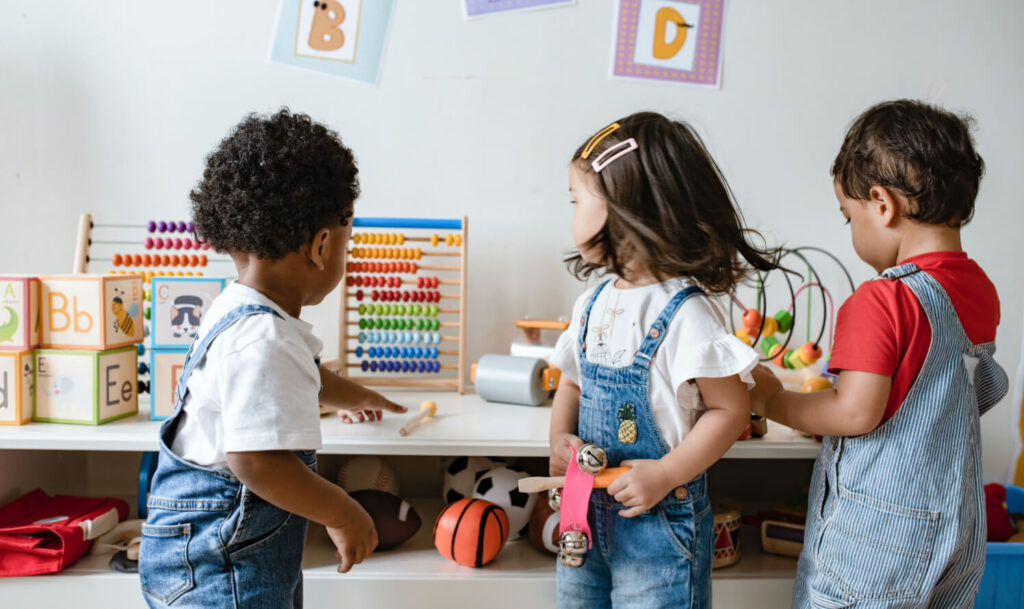 children in nursery playing