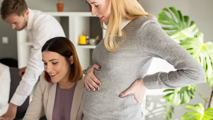 pregnant woman at work