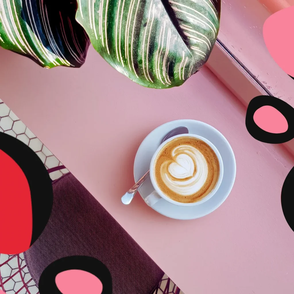 coffee frothy heart