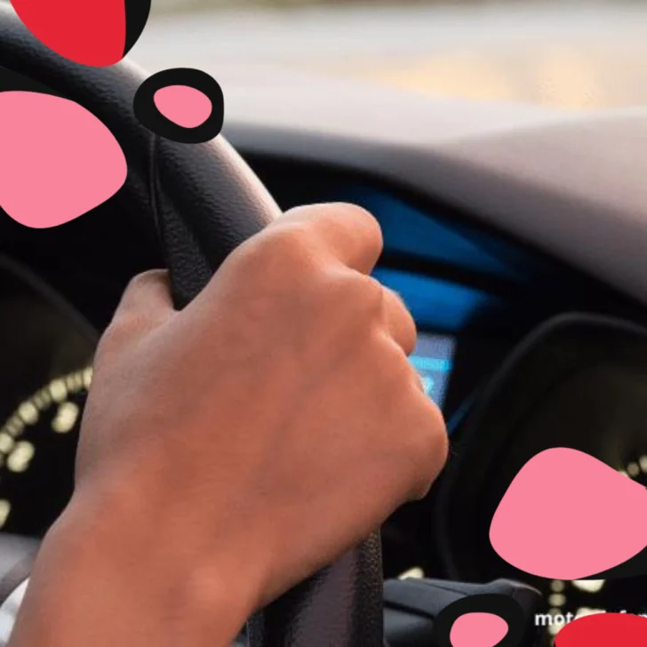 woman driving hands on wheel
