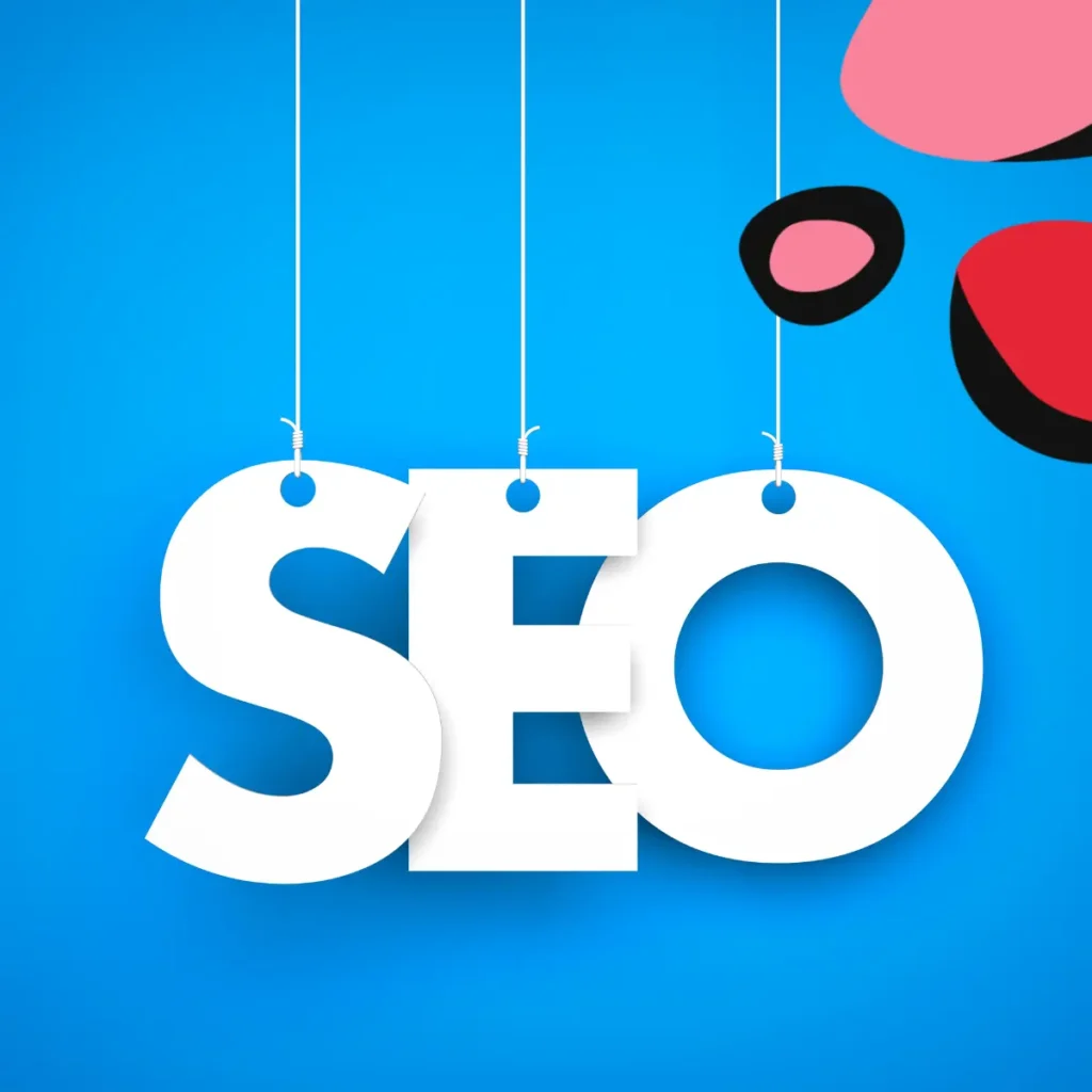 SEO Strategies to Drive Sales with seo on a blue background