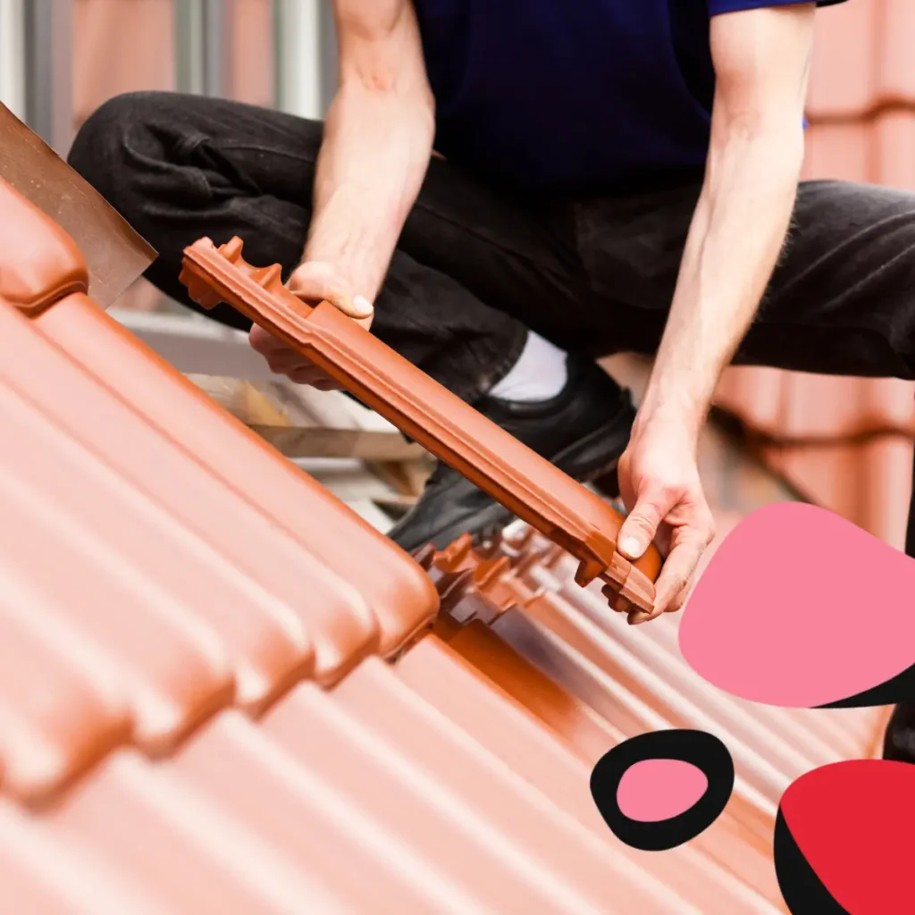laying roof tiles with a bumpa hoist