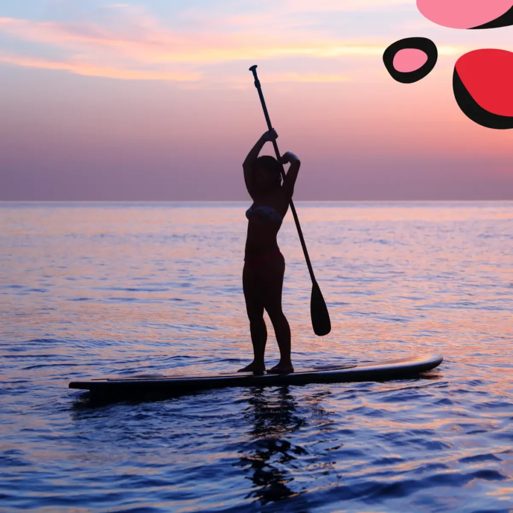 woman paddle boarding