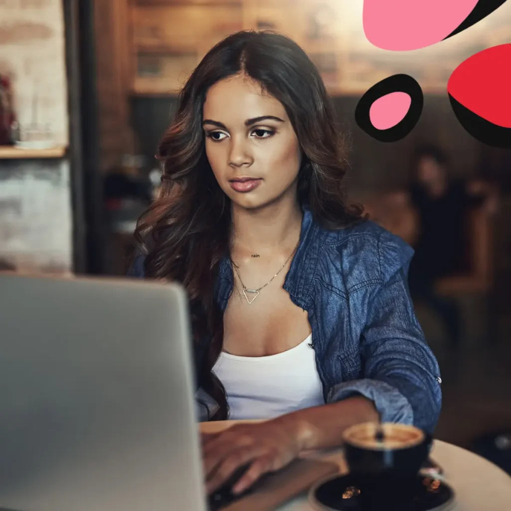woman on laptop looking at wordpress