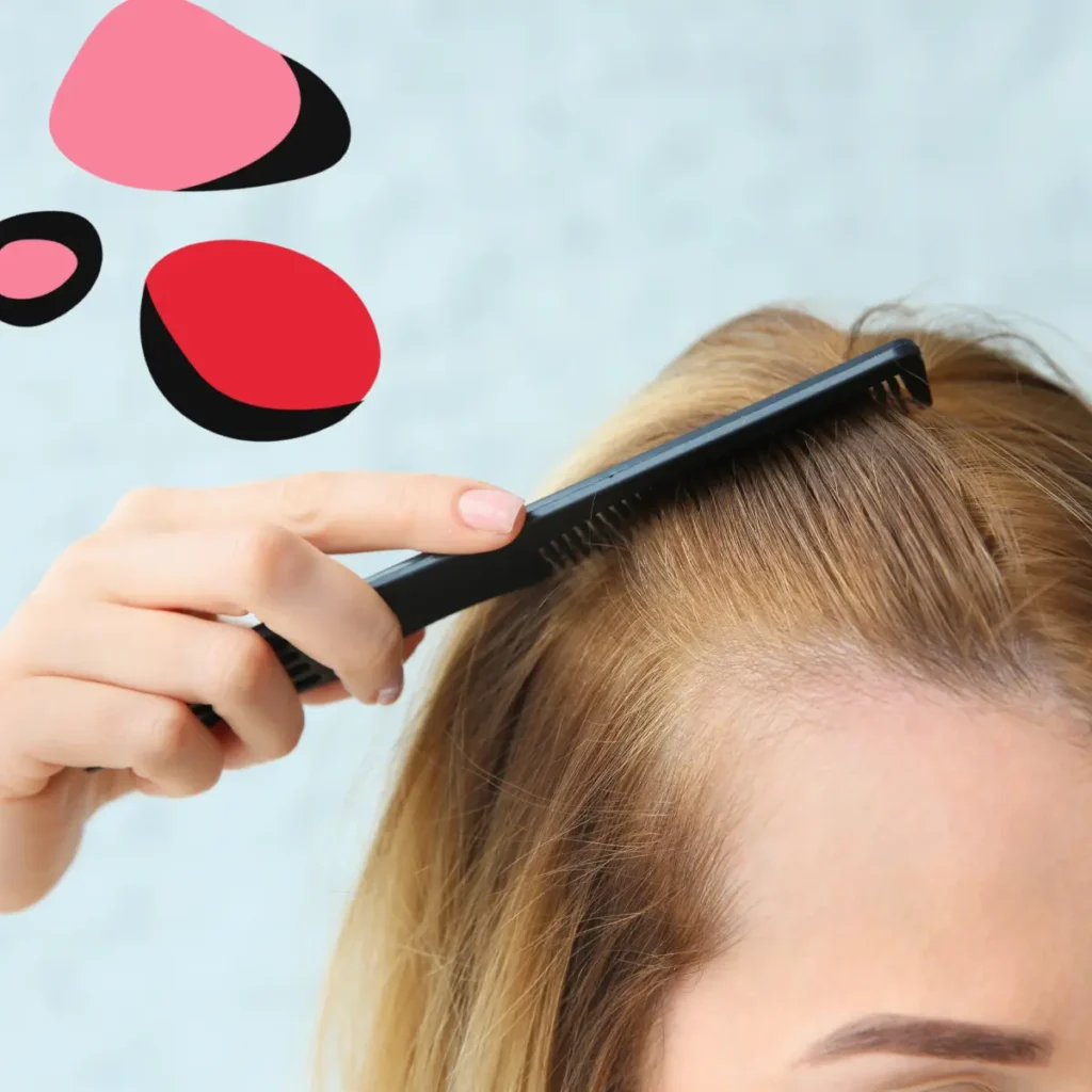 woman brushing hair showing hair loss