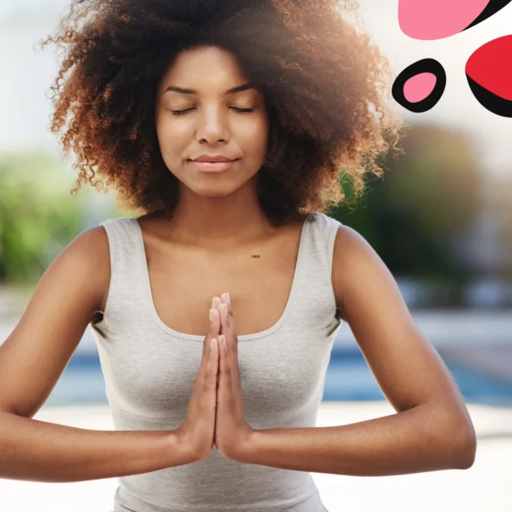 woman meditating outside