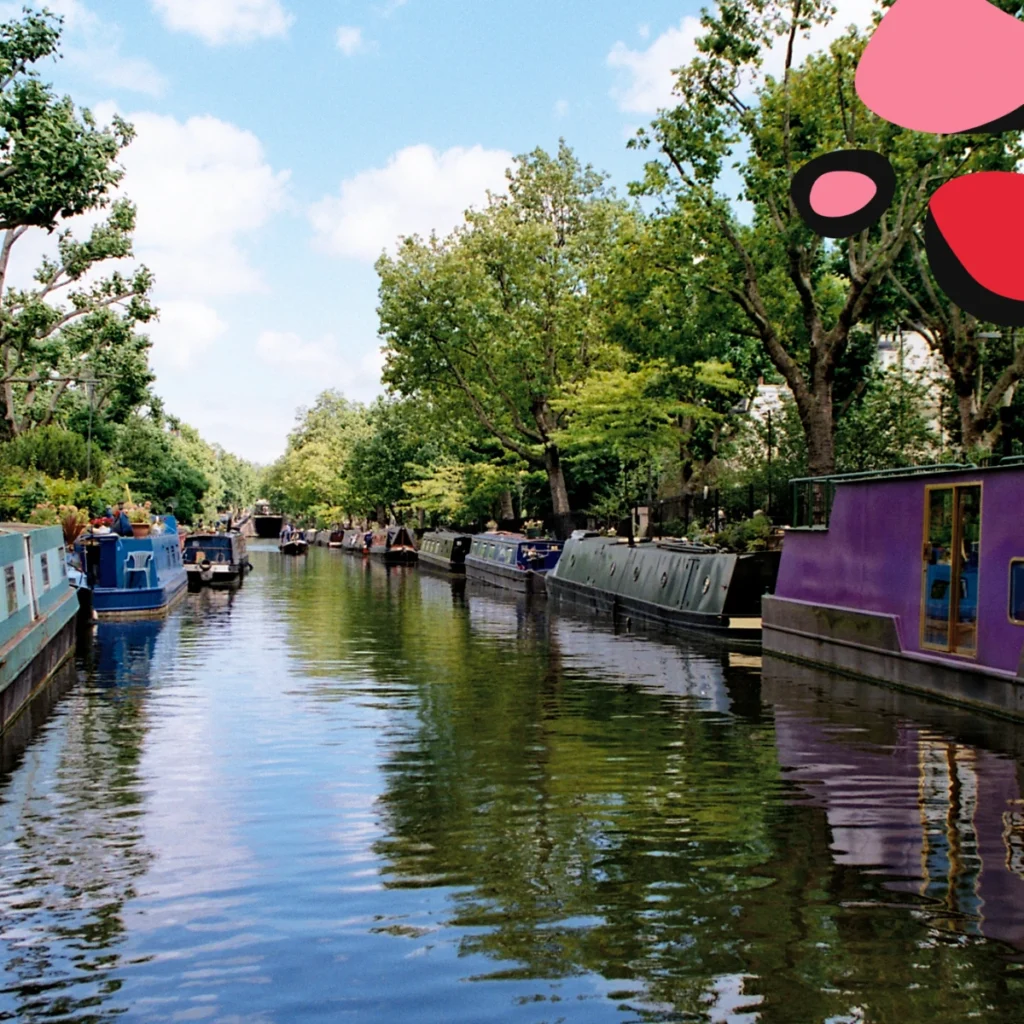 little venice in london showing canal boats