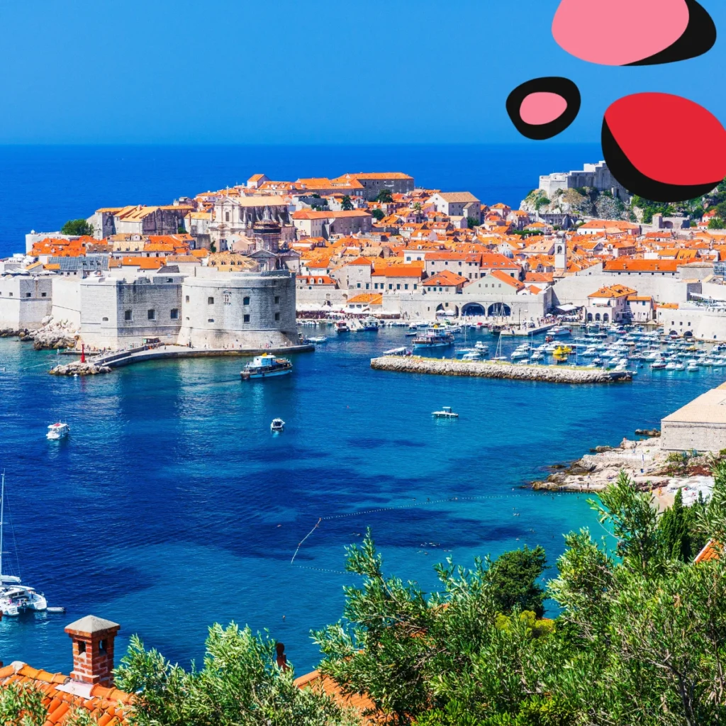 picture of croatia blue sea and white buildings for family holiday