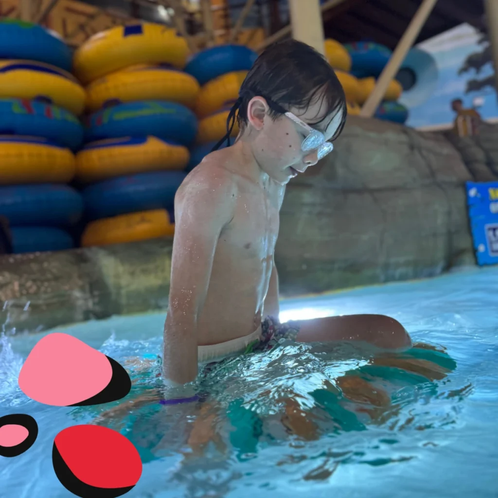 kimi in the floating rings at the sandcastle blackpool