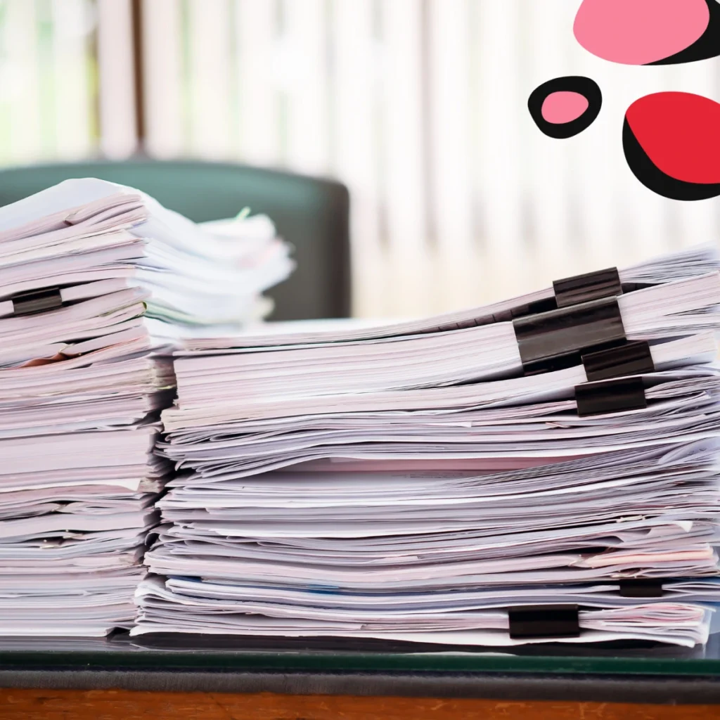 office data on a desk in paper form