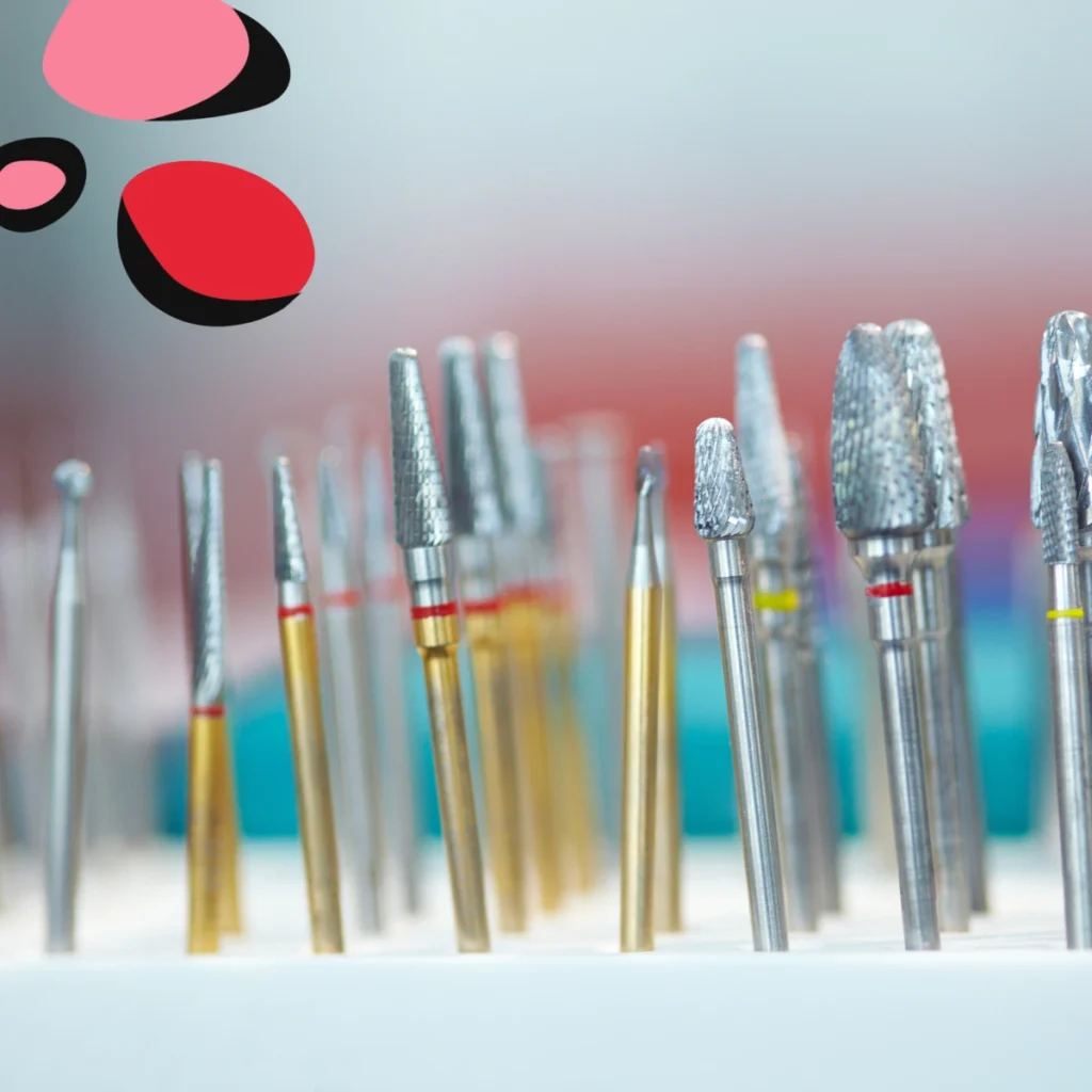 dental burs lined up