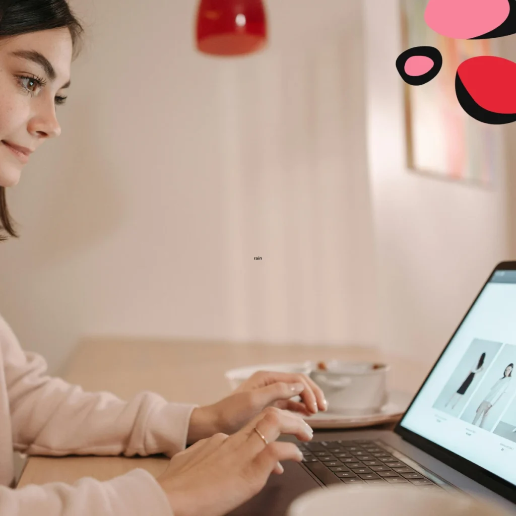 woman at her laptop using shopify online