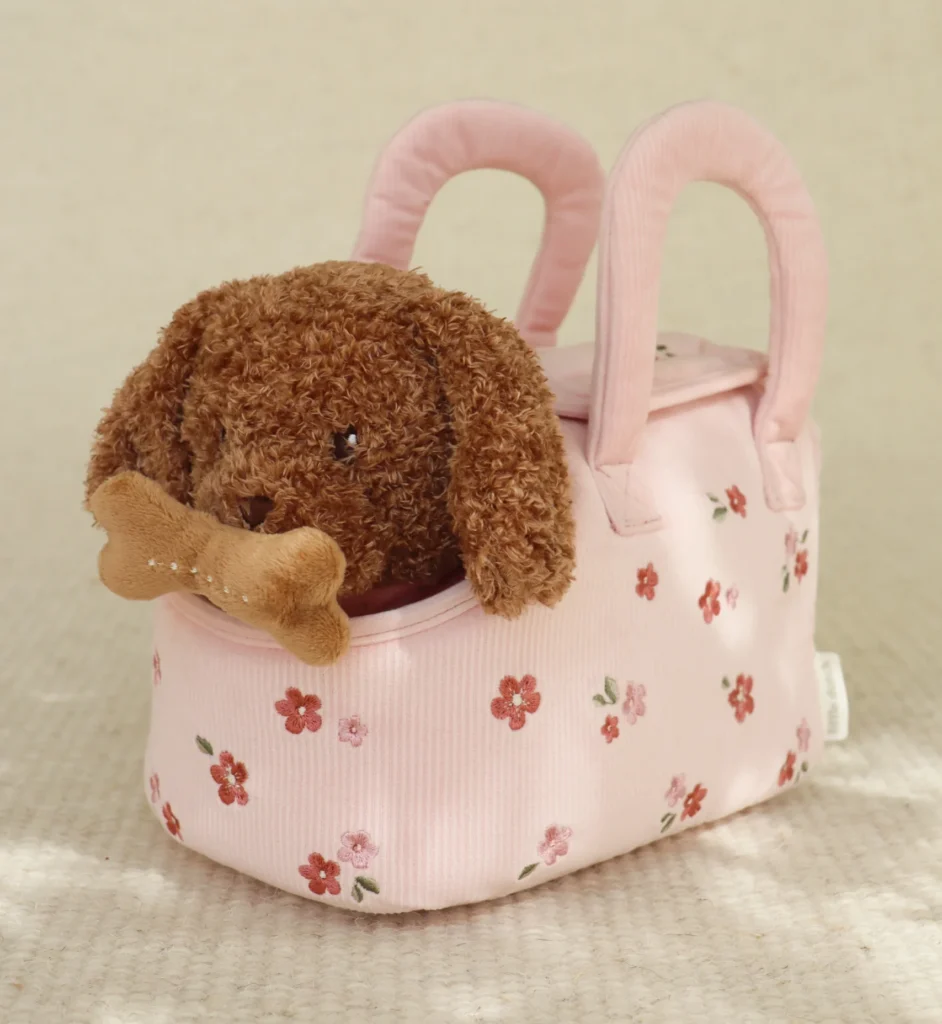 little dutch plush dog jackie in bag