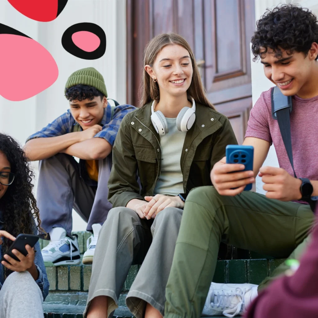 teenagers ready for leaving home sitting on uni steps